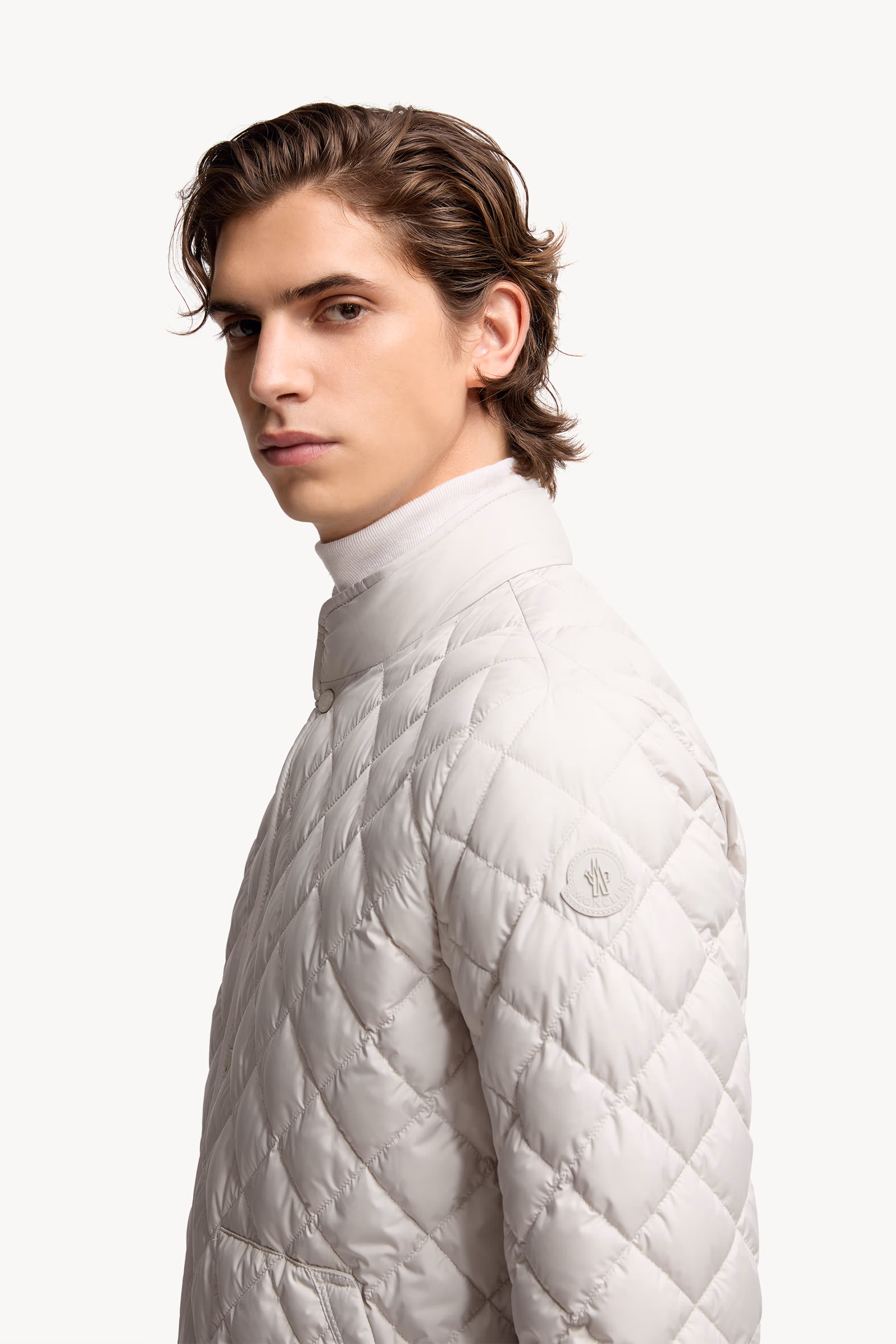Doudoune courte à matelassage en losanges Oise Hommes Beige Clair Moncler 4